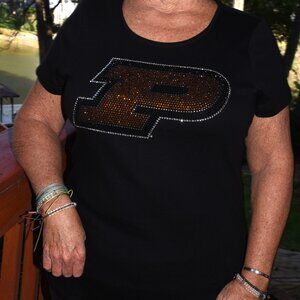 Purdue Boilermakers rhinestone RN short sleeved shirt  XS S M L XL XXL 1X 2…